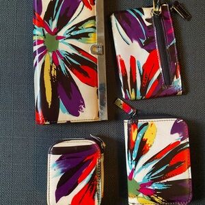Colorful Floral Wallet and Card Holder Set